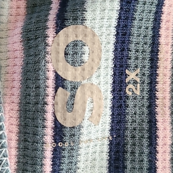 SO BRAND WOMENS PLUS JUNIOR SIZE SUMMER PINK STRIPED "WAFFLE" TANK SIZE 2X - Picture 13 of 15